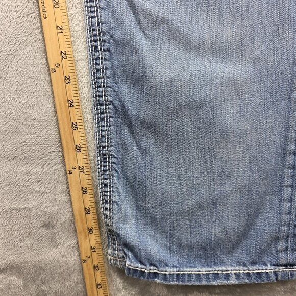 BKE Jake Jeans Mens 36x36 Blue Straight Leg Distressed Denim Classic Casual - Picture 9 of 11